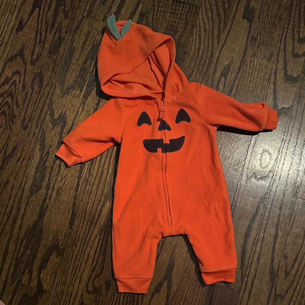 Orange Pumpkin Baby Onesie